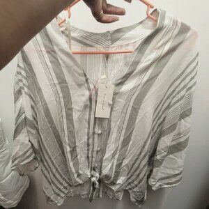 Grey/ Cream Stripe Simon & Sam Size XL